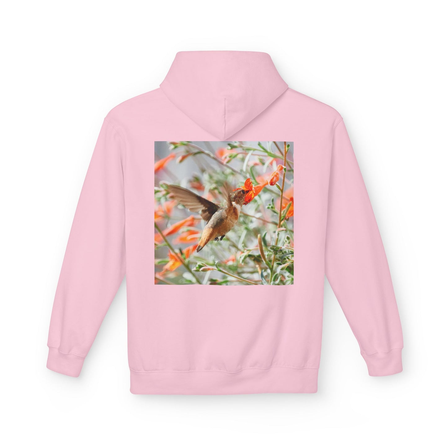 Fleece Hoodie - Hummingbird and Dahlia Garden Photography
