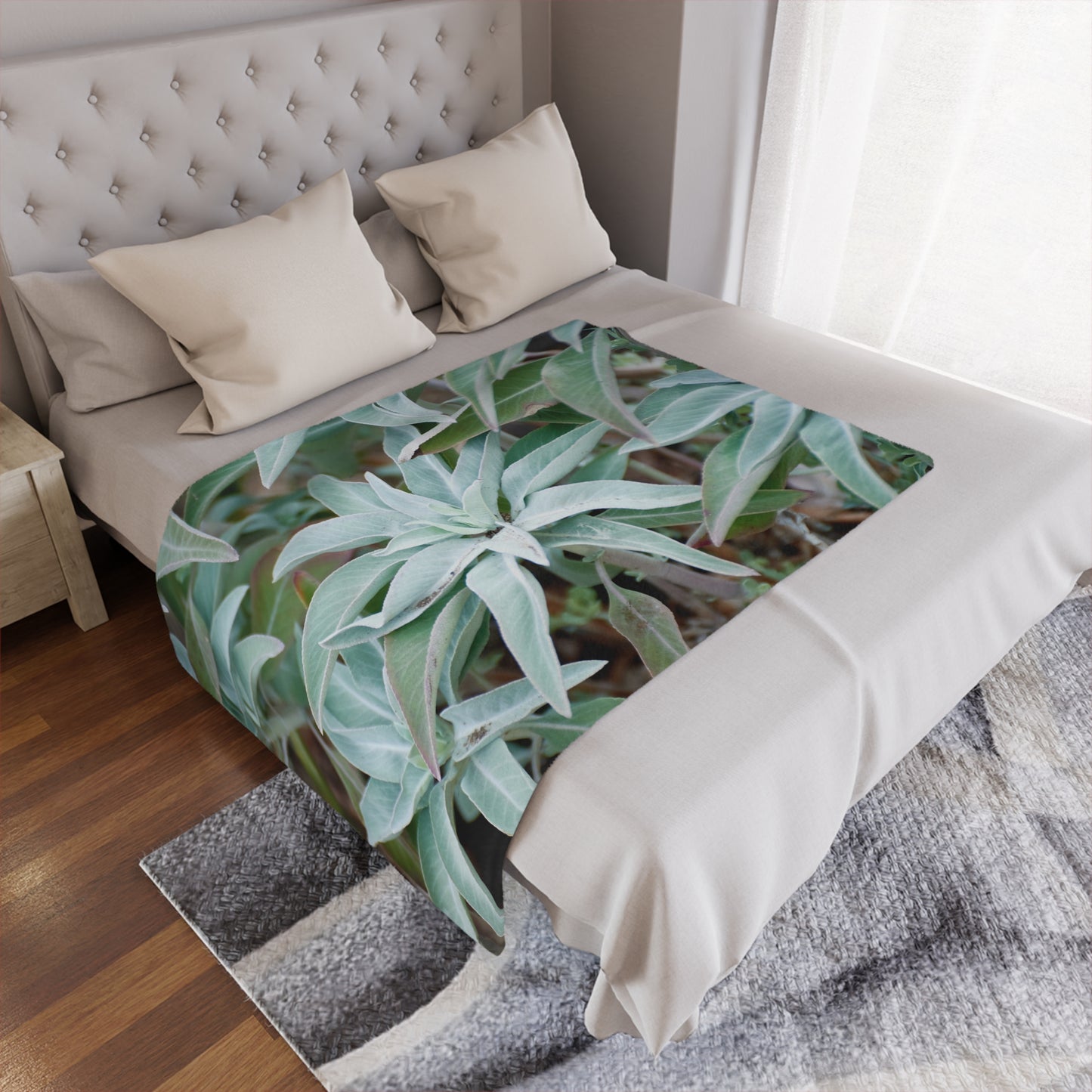 Throw Blanket - California Native White Sage Plant Photo Design
