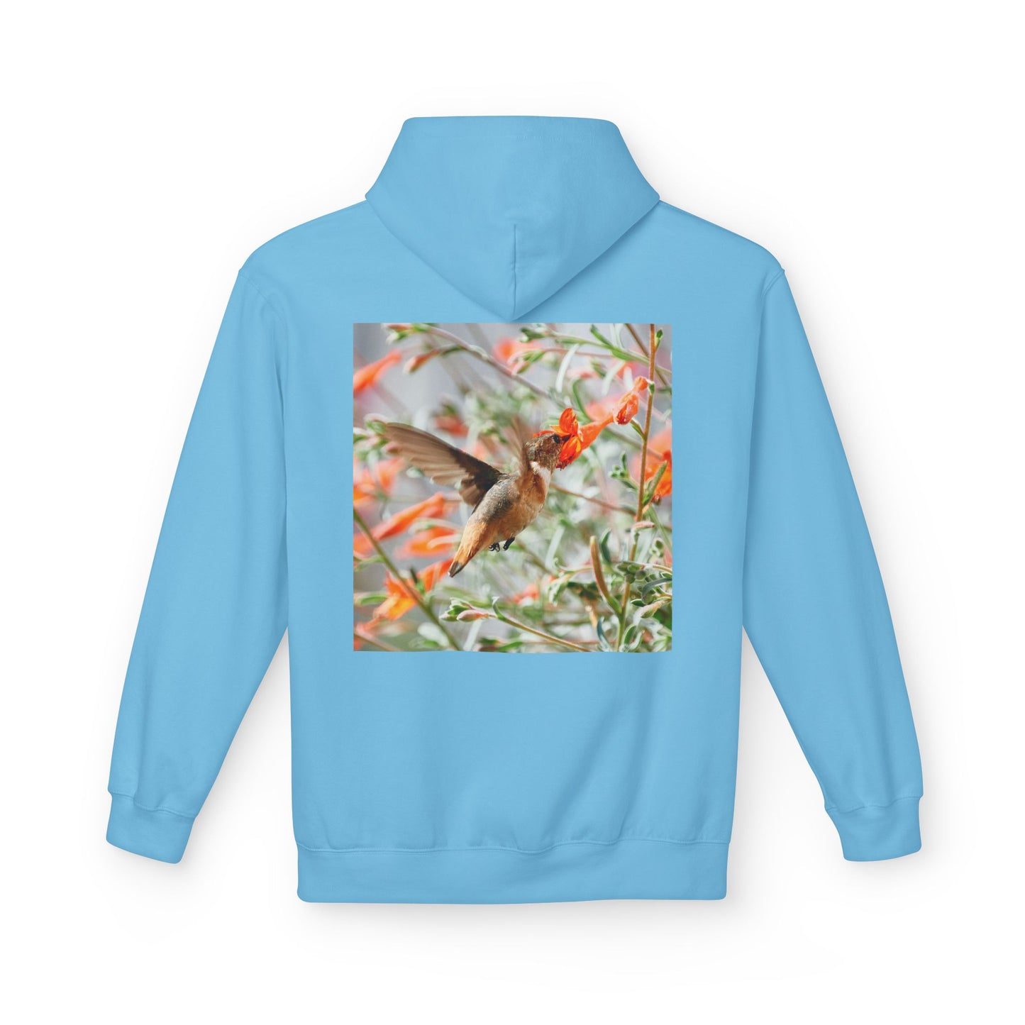 Fleece Hoodie - Hummingbird and Dahlia Garden Photography
