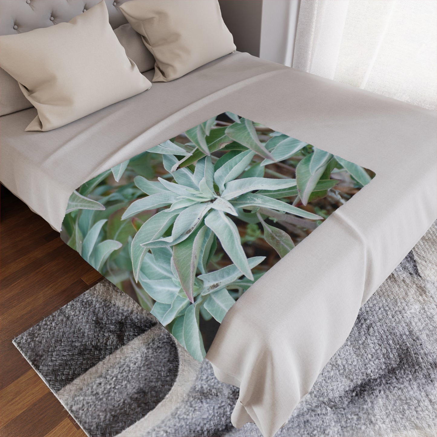 Throw Blanket - California Native White Sage Plant Photo Design