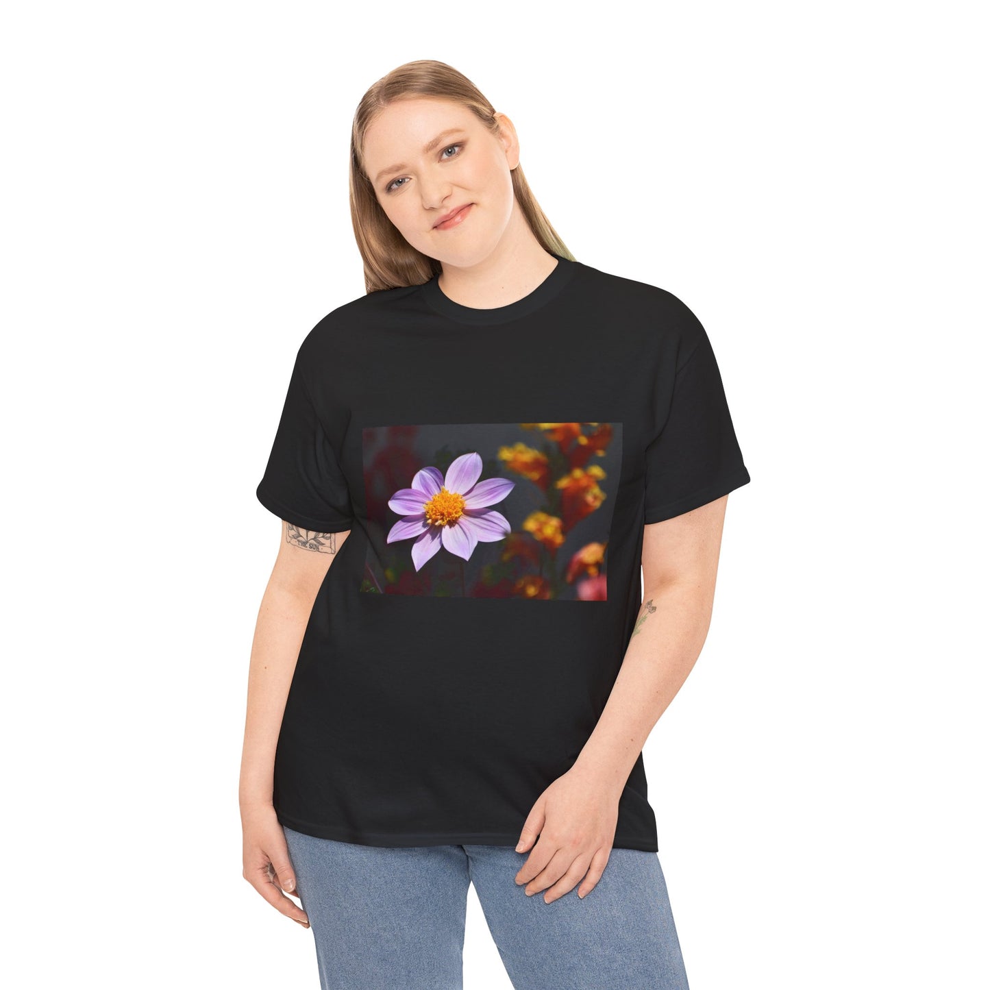 Floral Tee - Dahlia and California Poppies Garden Photos