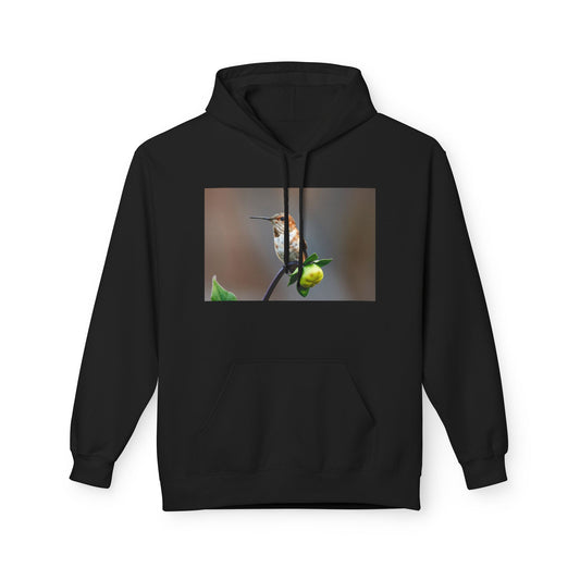 Fleece Hoodie - Hummingbird and Dahlia Garden Photography