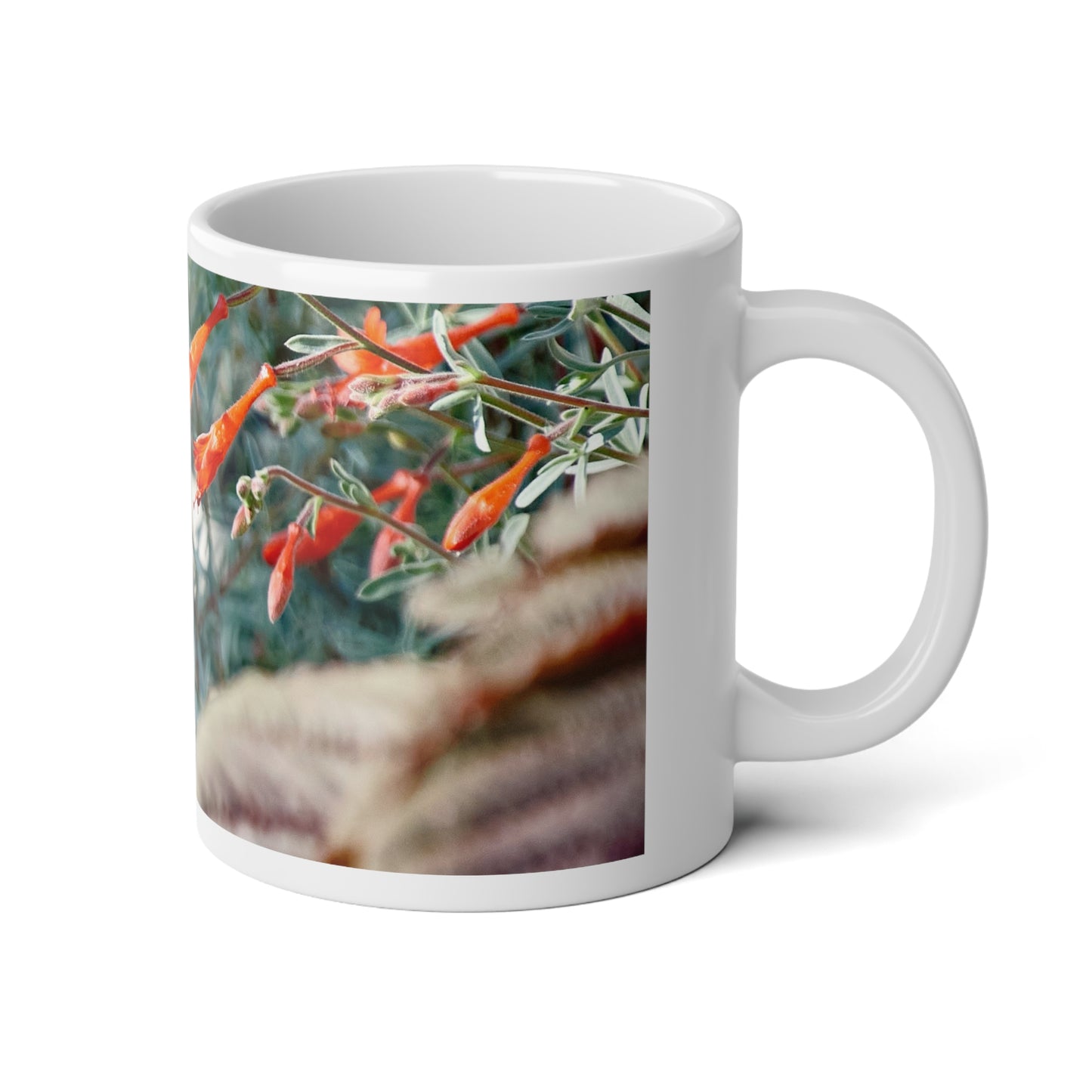 Mug - Hummingbird Drinking from Catalina Fuchsia Garden Photo Print 20oz