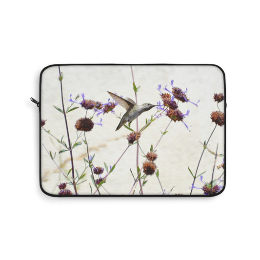 Laptop Sleeve - Anna's Hummingbird and Clevelandii Sage California Garden Photo