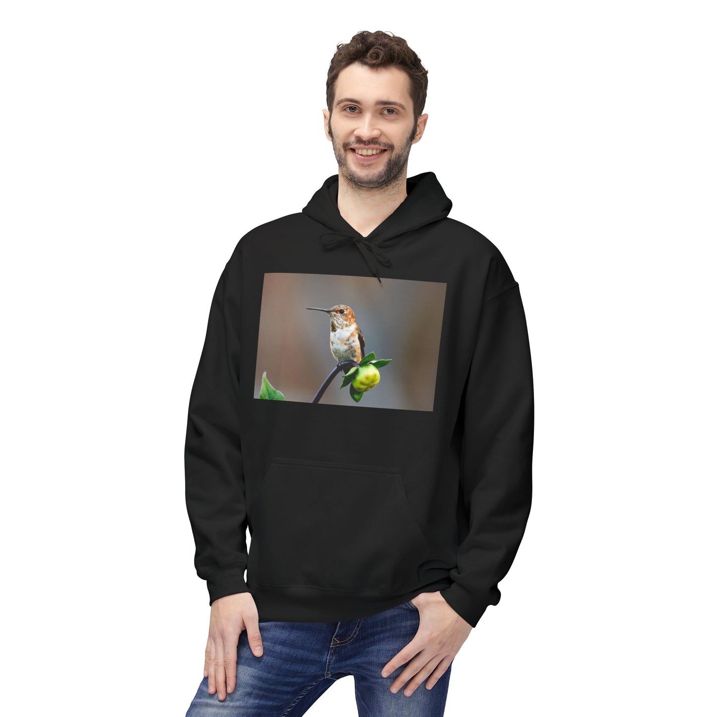 Fleece Hoodie - Hummingbird and Dahlia Garden Photography