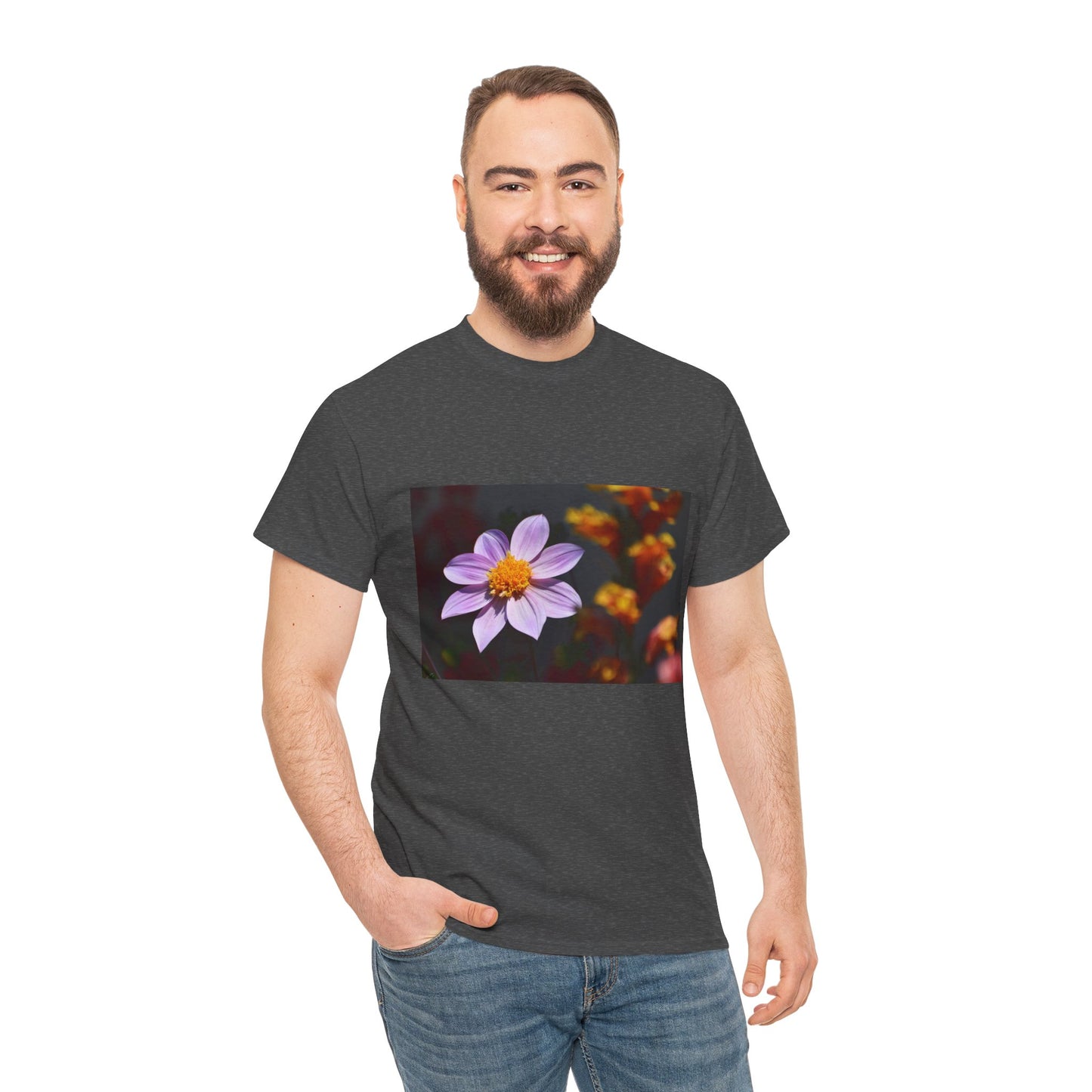 Floral Tee - Dahlia and California Poppies Garden Photos
