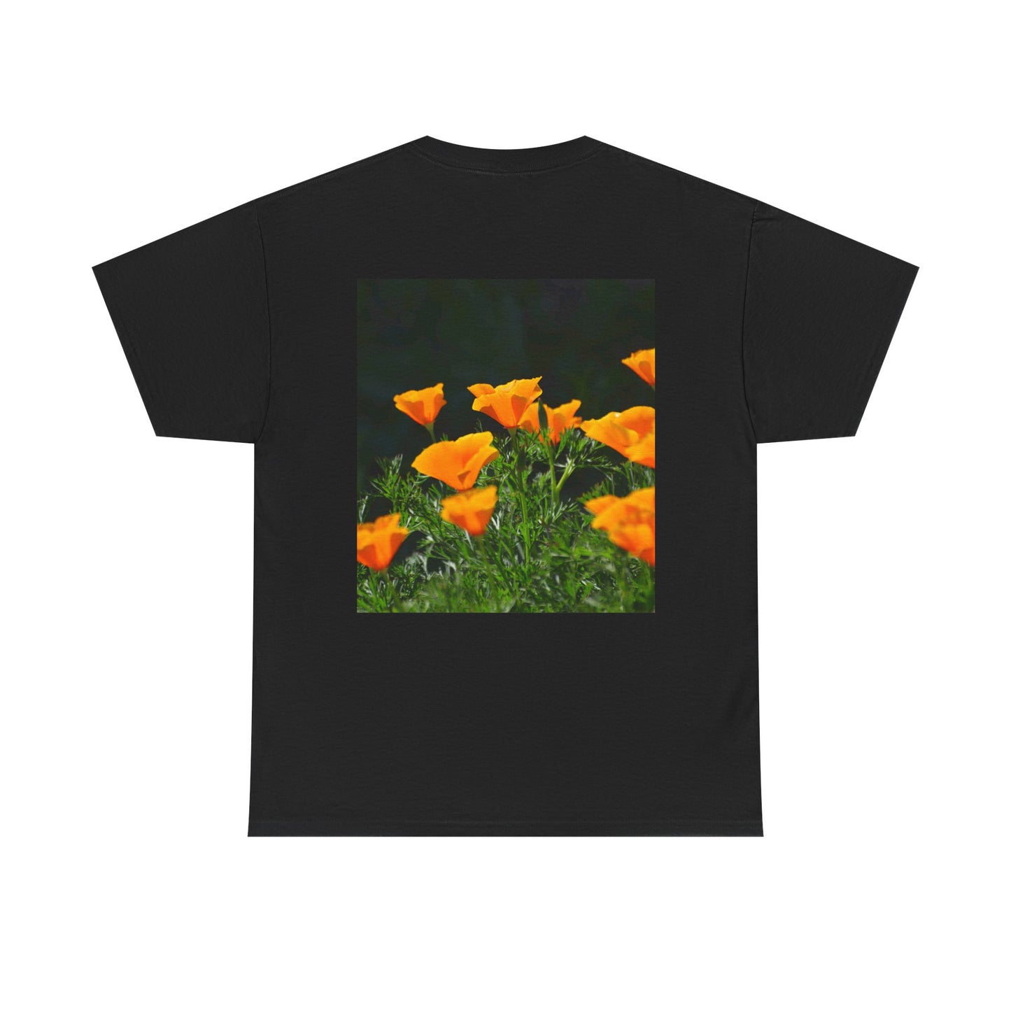 Floral Tee - Dahlia and California Poppies Garden Photos