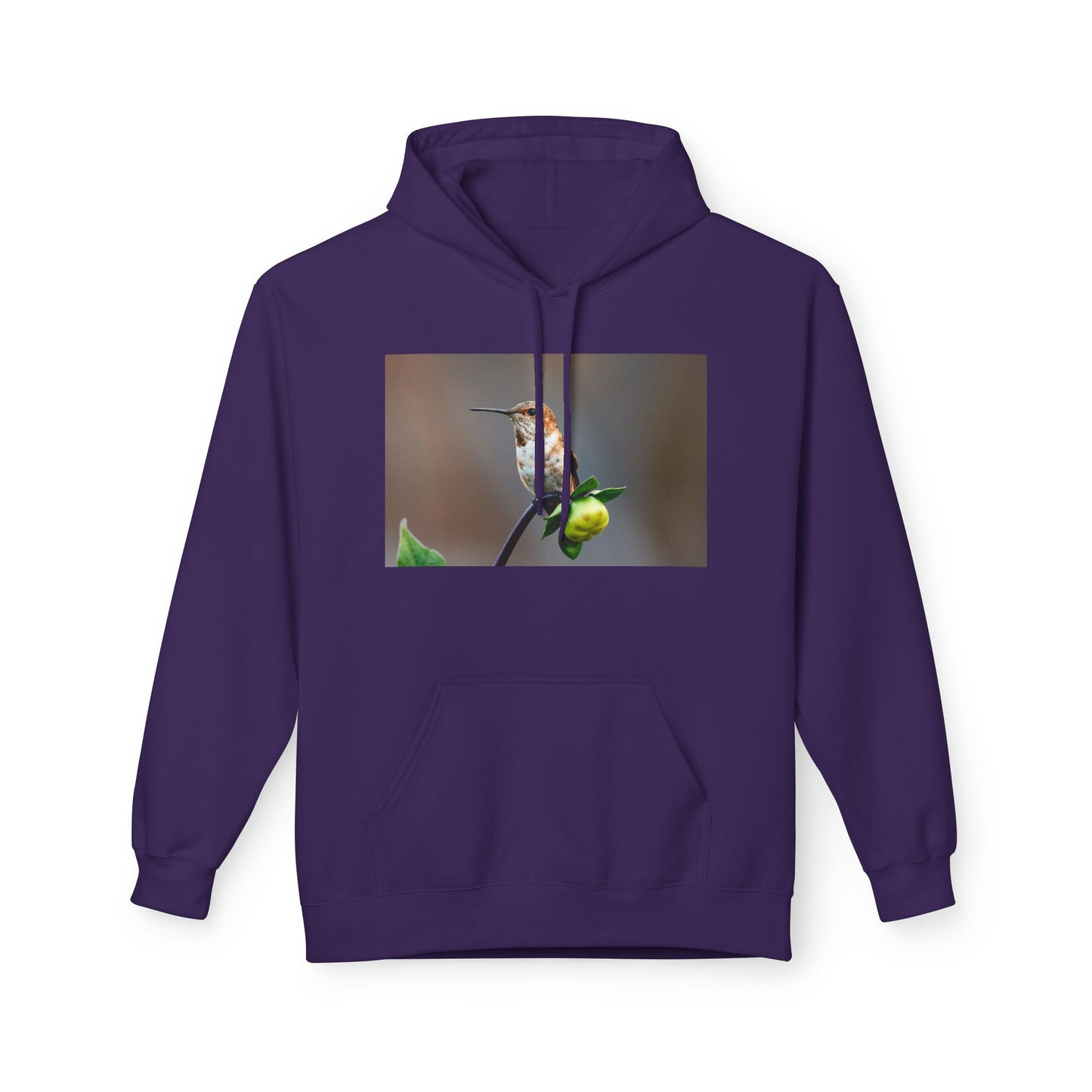 Fleece Hoodie - Hummingbird and Dahlia Garden Photography