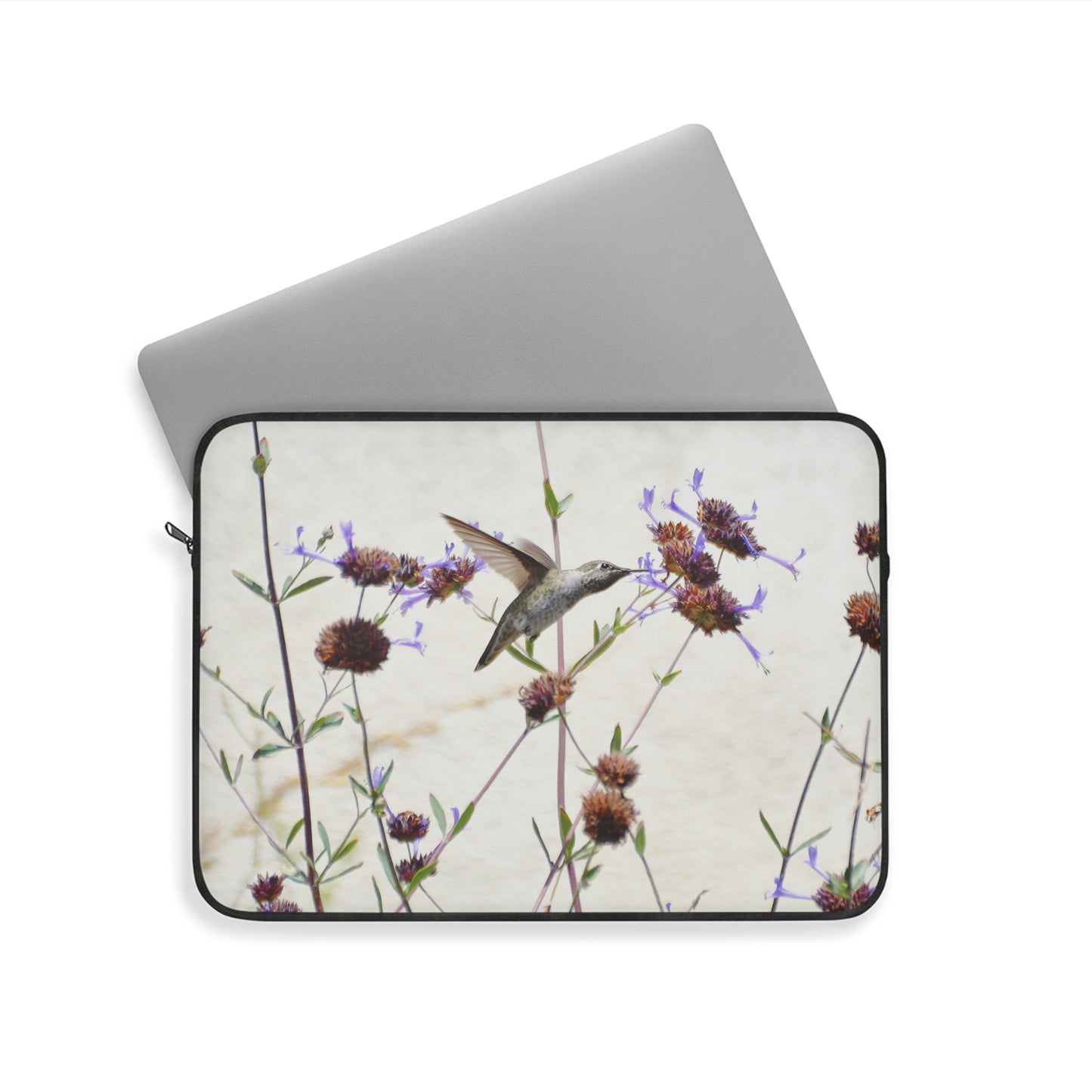 Laptop Sleeve - Anna's Hummingbird and Clevelandii Sage California Garden Photo