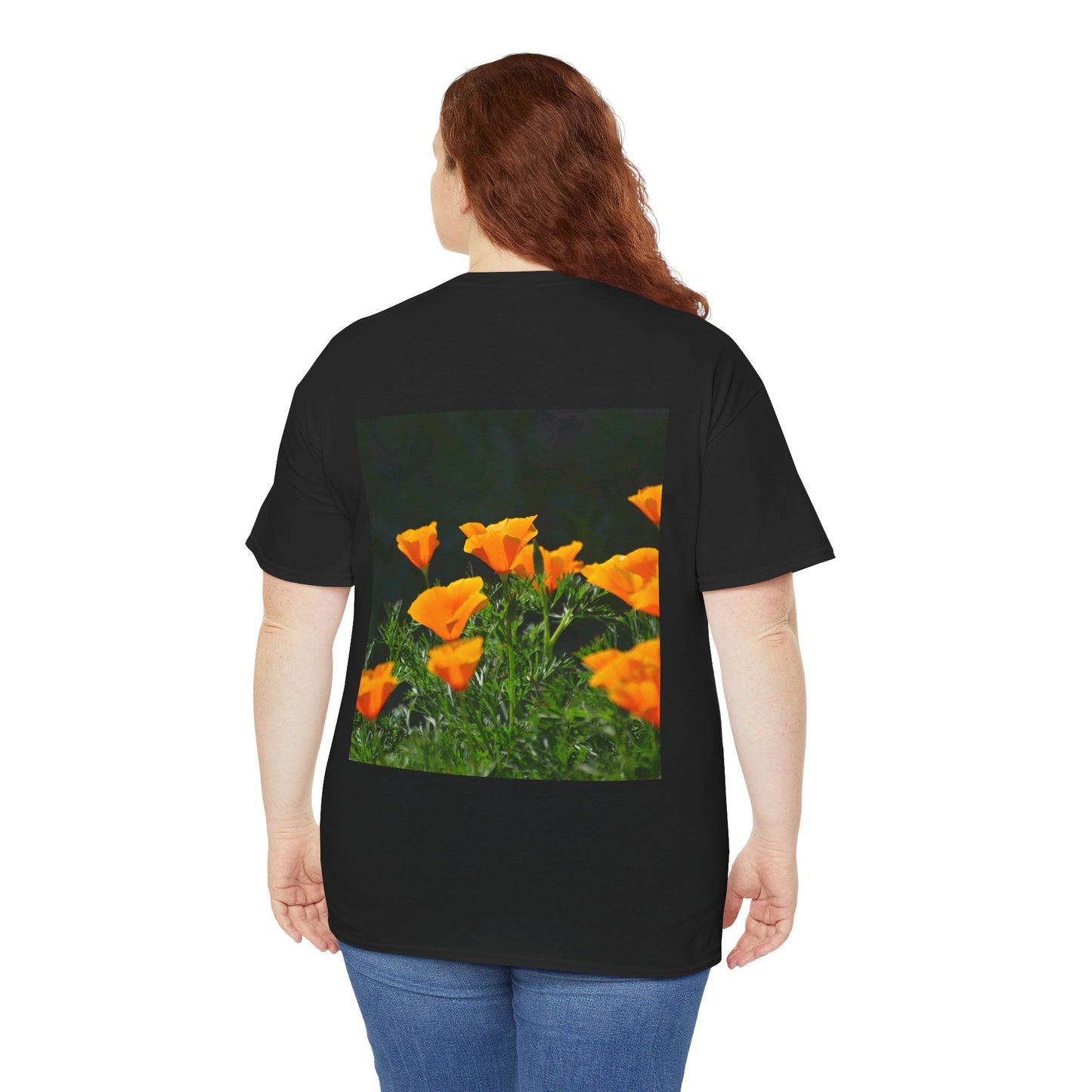 Floral Tee - Dahlia and California Poppies Garden Photos