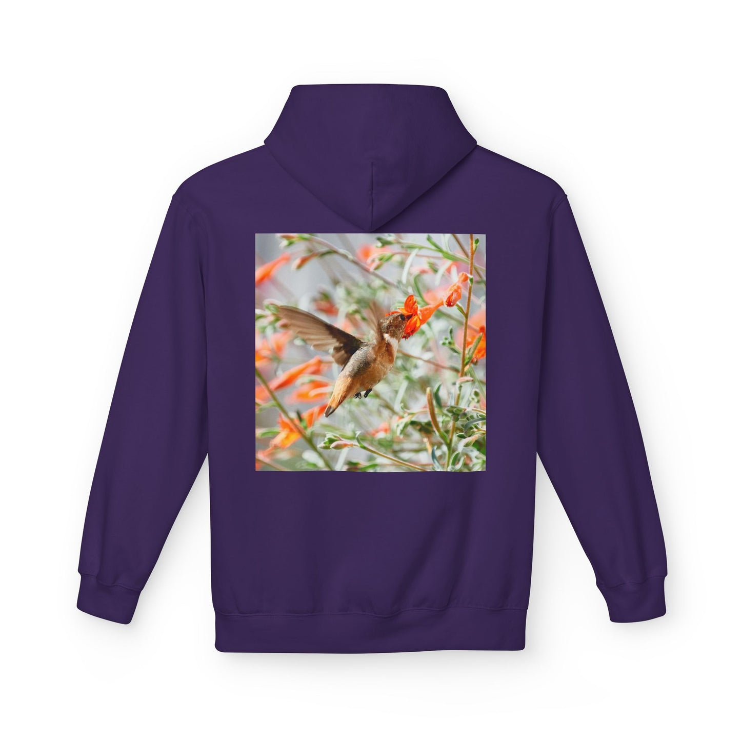 Fleece Hoodie - Hummingbird and Dahlia Garden Photography