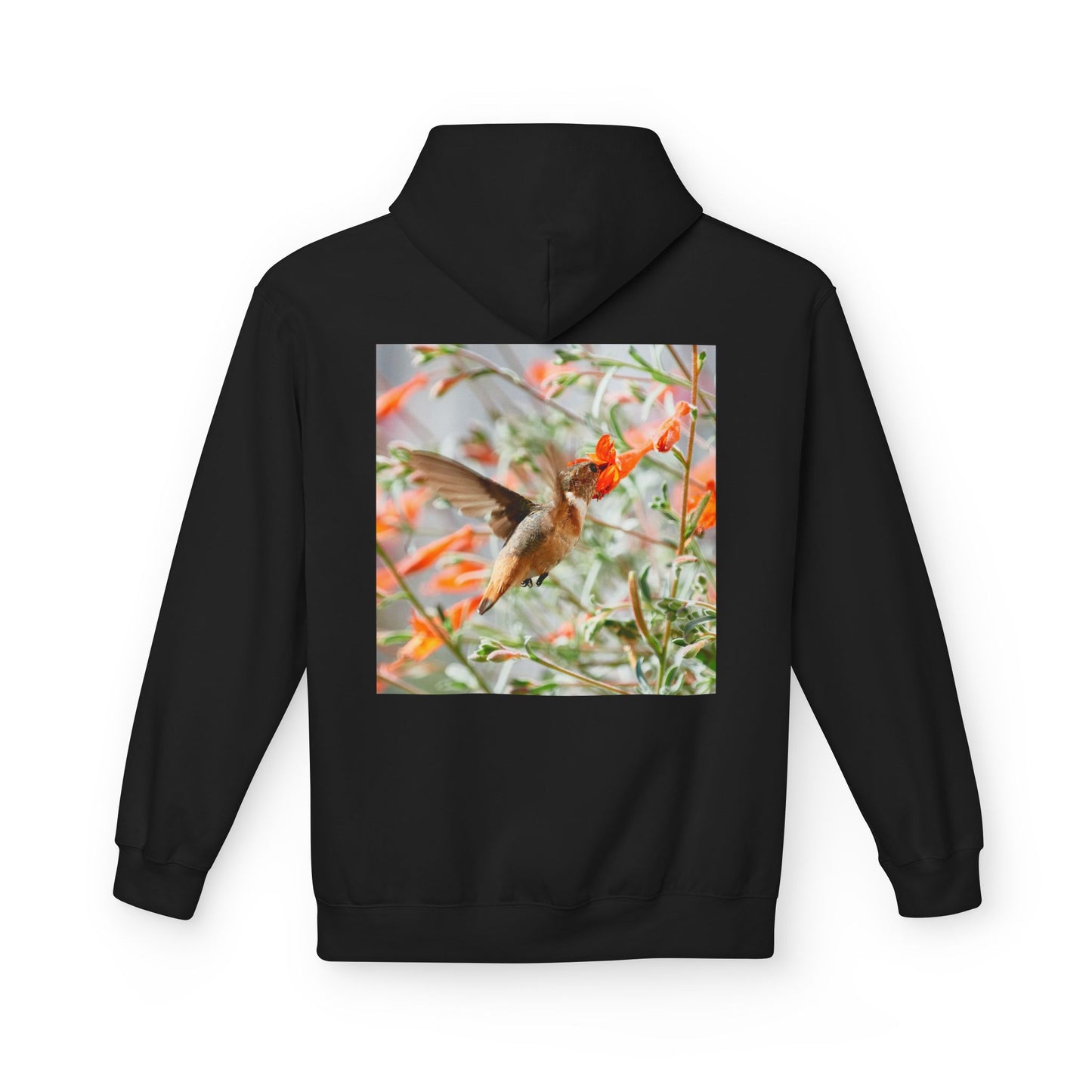 Fleece Hoodie - Hummingbird and Dahlia Garden Photography