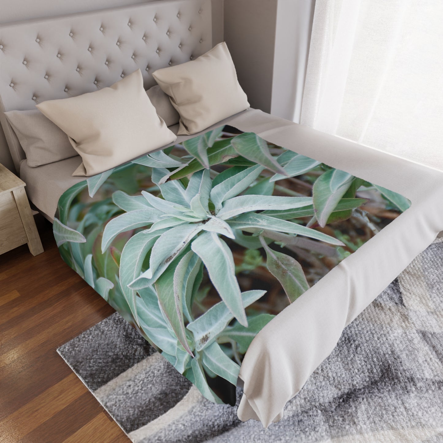 Throw Blanket - California Native White Sage Plant Photo Design