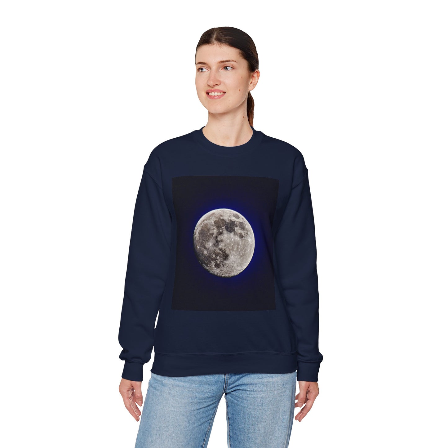 Moon Phase Crewneck Sweatshirt — Front & Back Lunar Photo Print