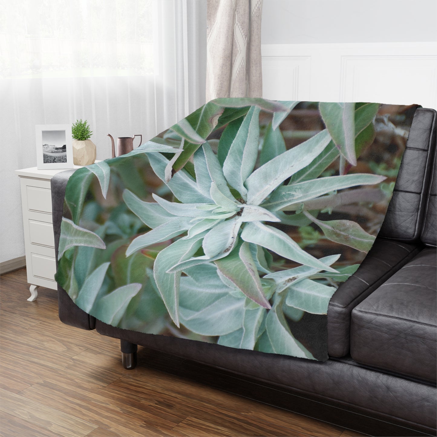 Throw Blanket - California Native White Sage Plant Photo Design