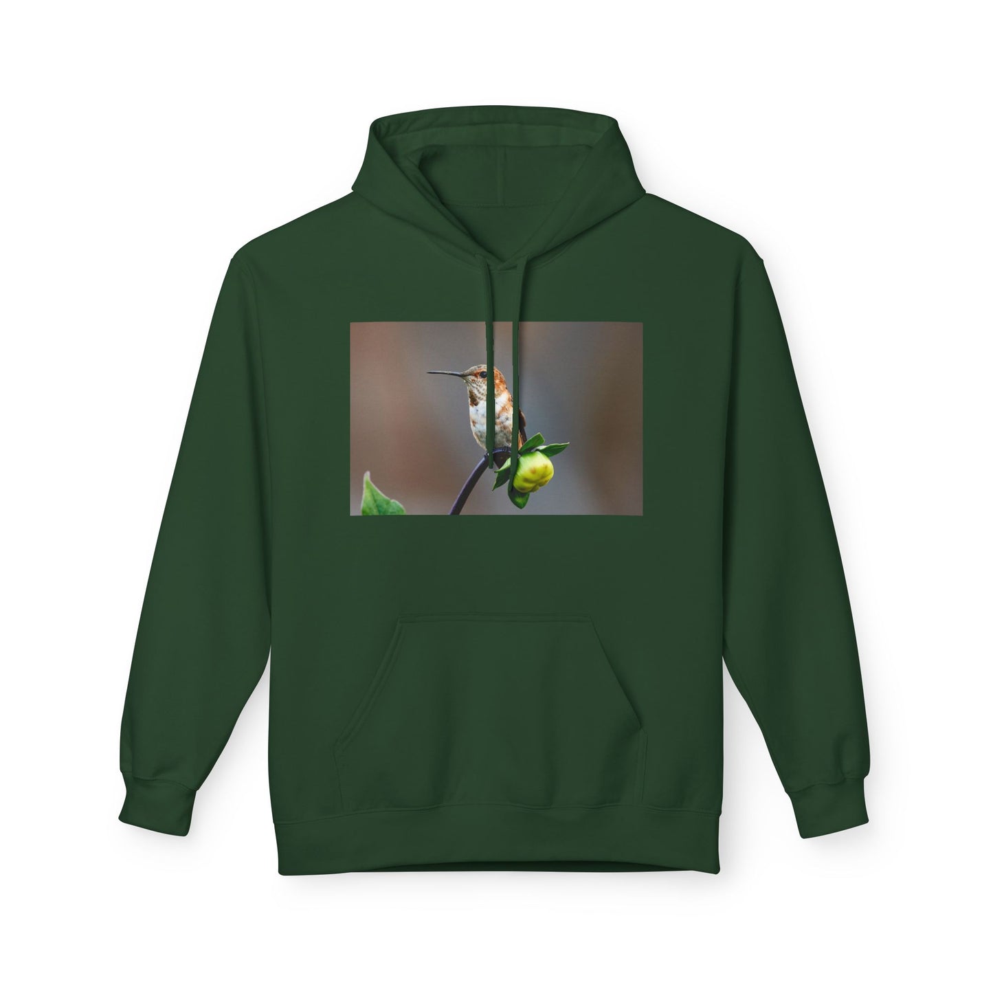 Fleece Hoodie - Hummingbird and Dahlia Garden Photography