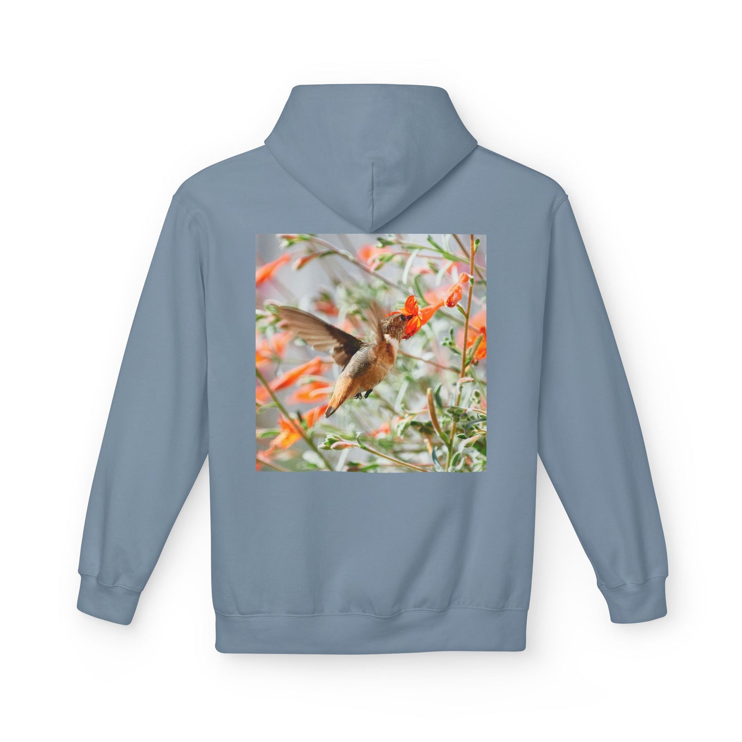 Fleece Hoodie - Hummingbird and Dahlia Garden Photography