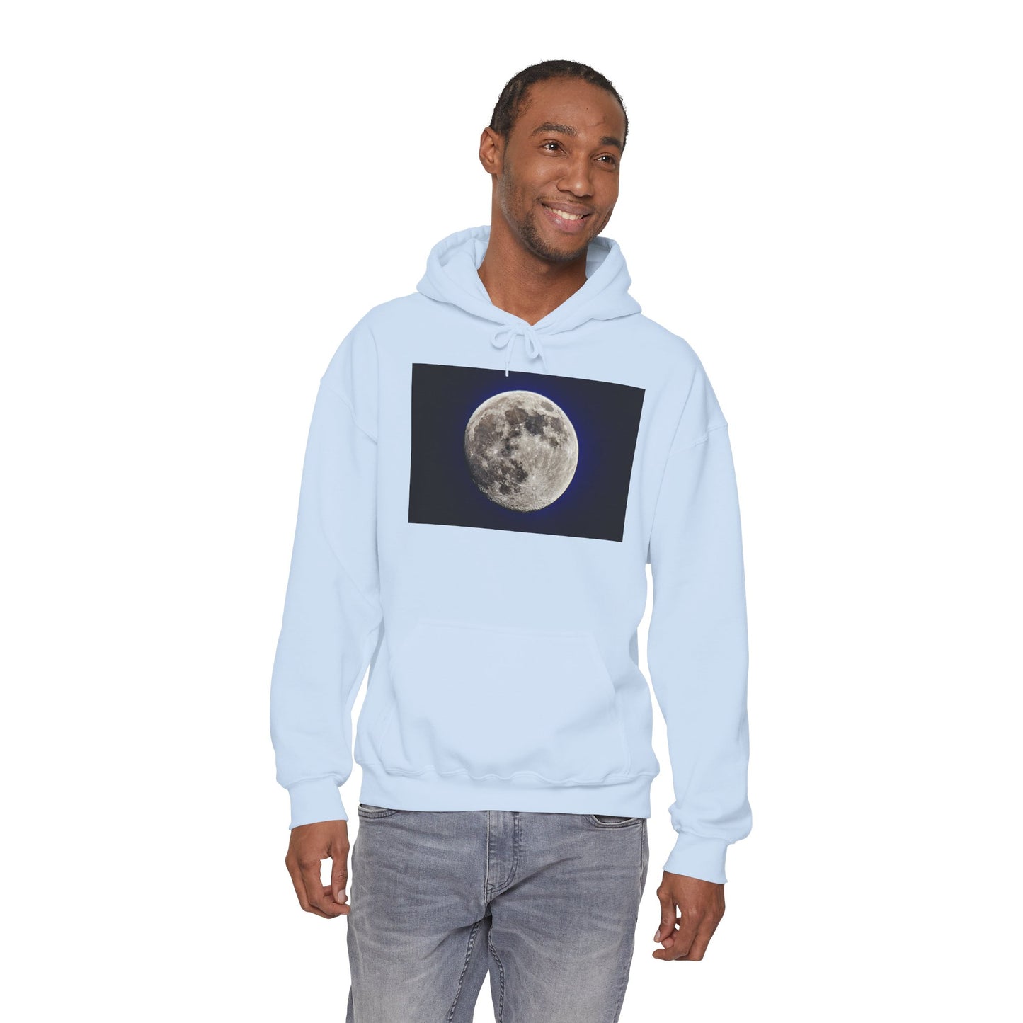95% Illuminated Moon Photo Hoodie — Authentic Moon Photograph Sweatshirt