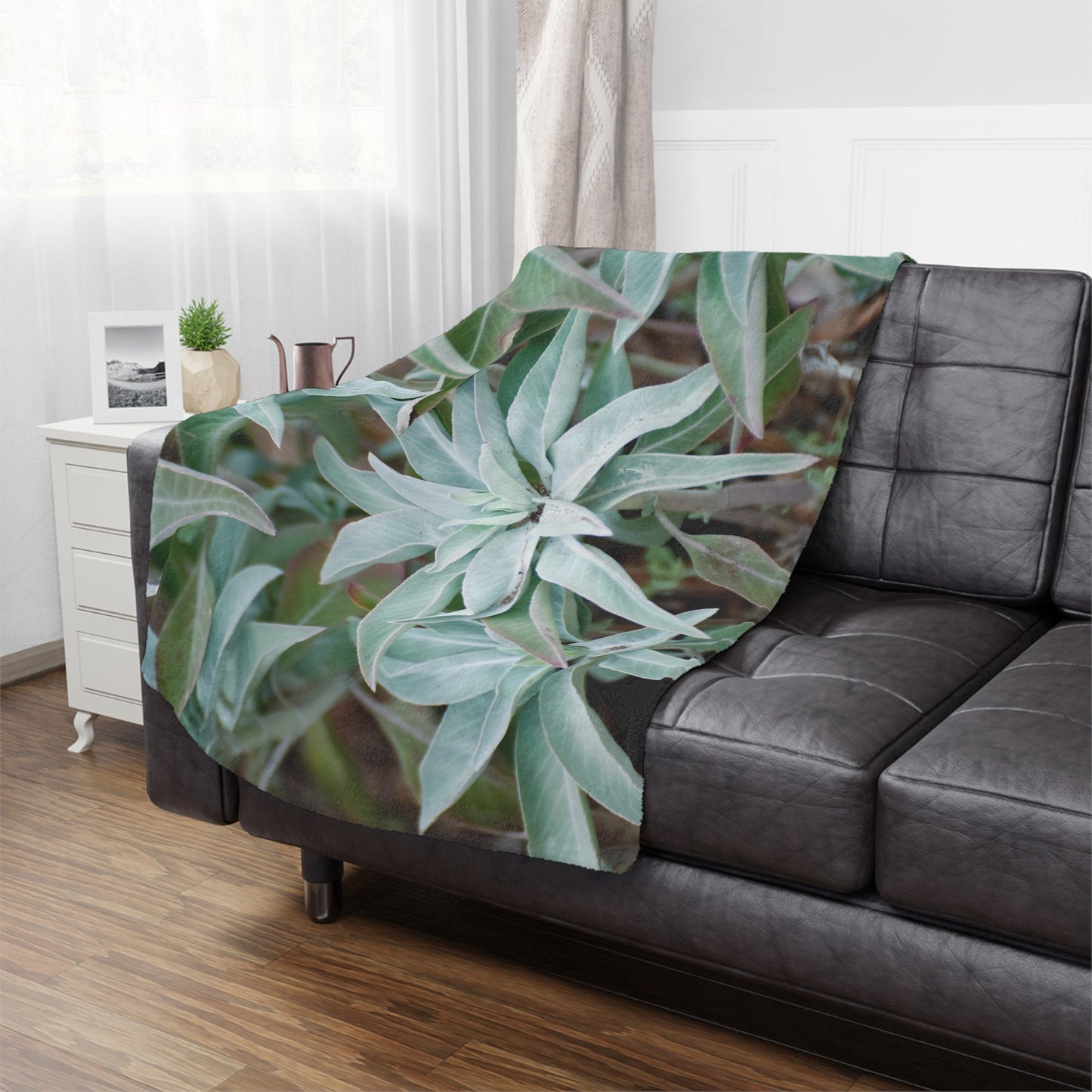 Throw Blanket - California Native White Sage Plant Photo Design