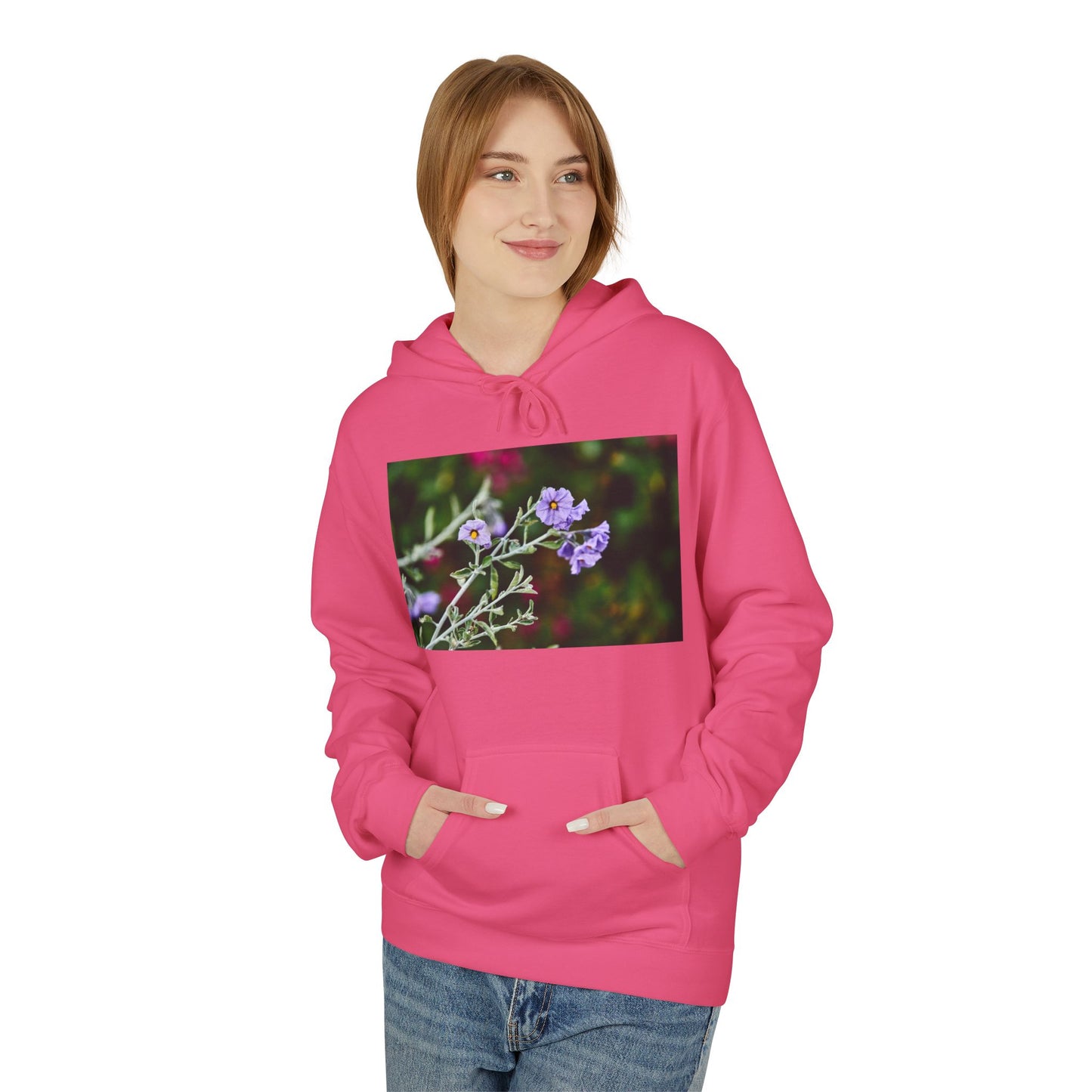 Fleece Hoodie - Native Plant Solanum umbelliferum var incanum
