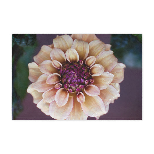 Minky Blanket - Creme and Raspberry Dahlia Photo Garden Throw