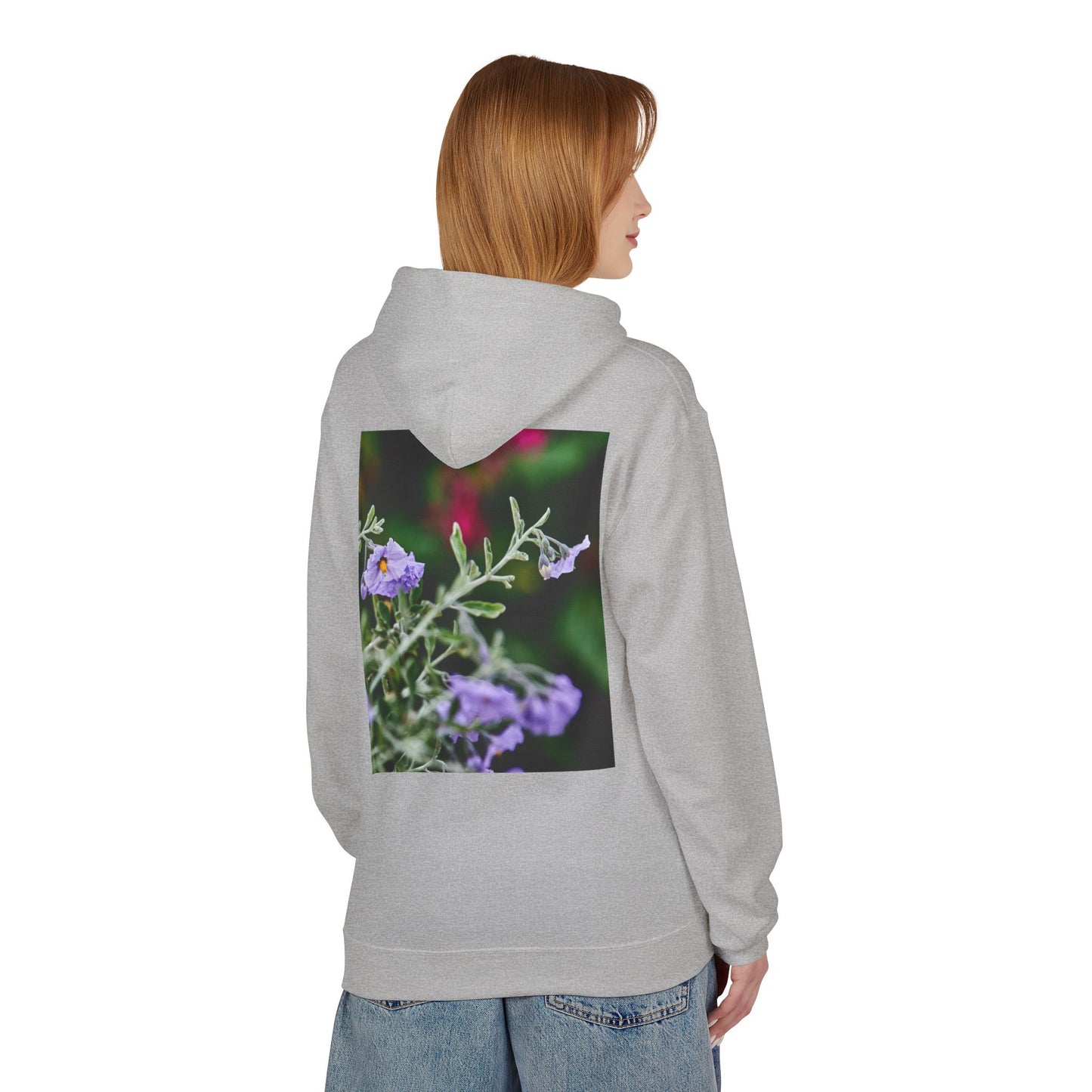 Fleece Hoodie - Native Plant Solanum umbelliferum var incanum