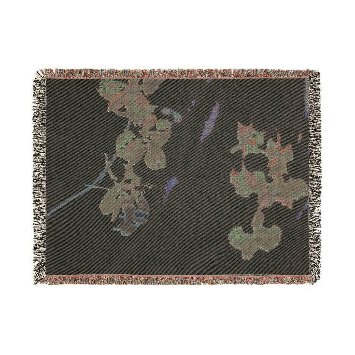 Woven Blanket - Bumble Bee on Purple Larkspur Garden Photo