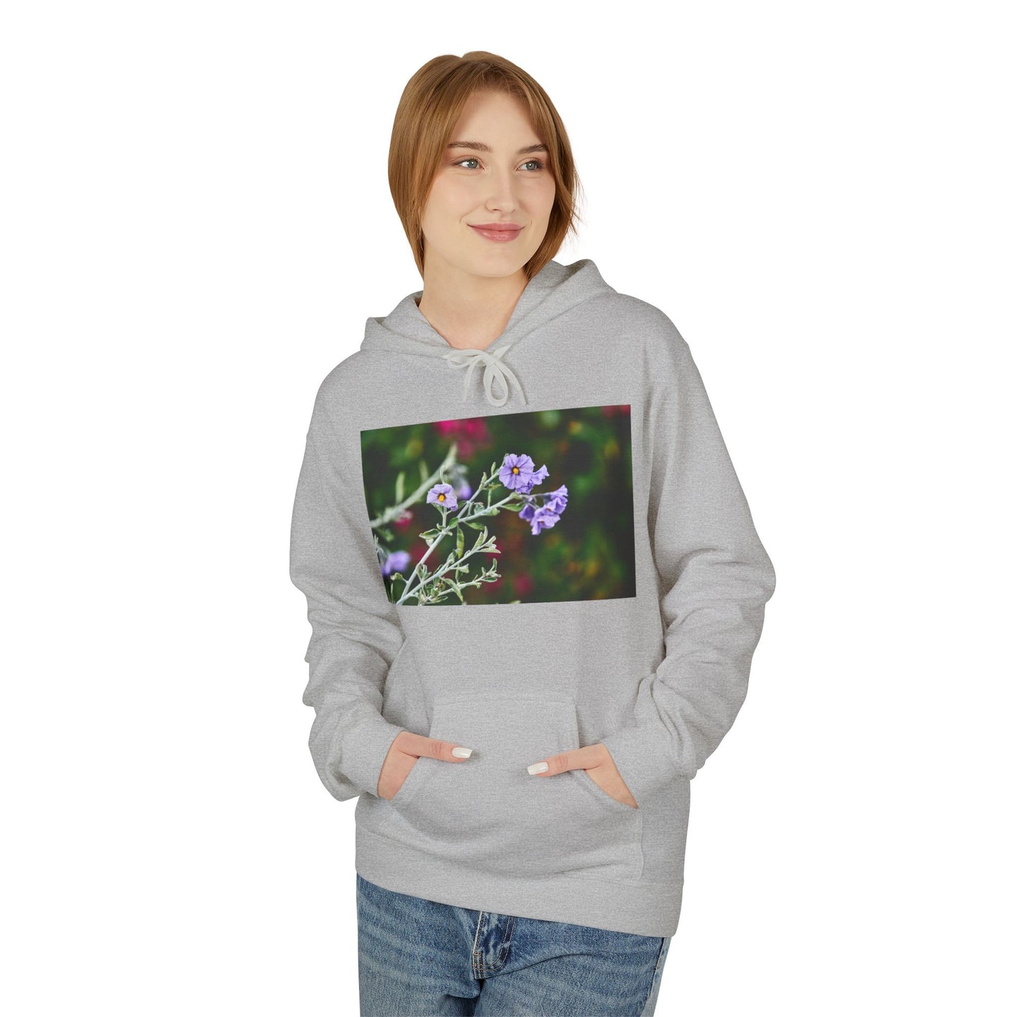 Fleece Hoodie - Native Plant Solanum umbelliferum var incanum