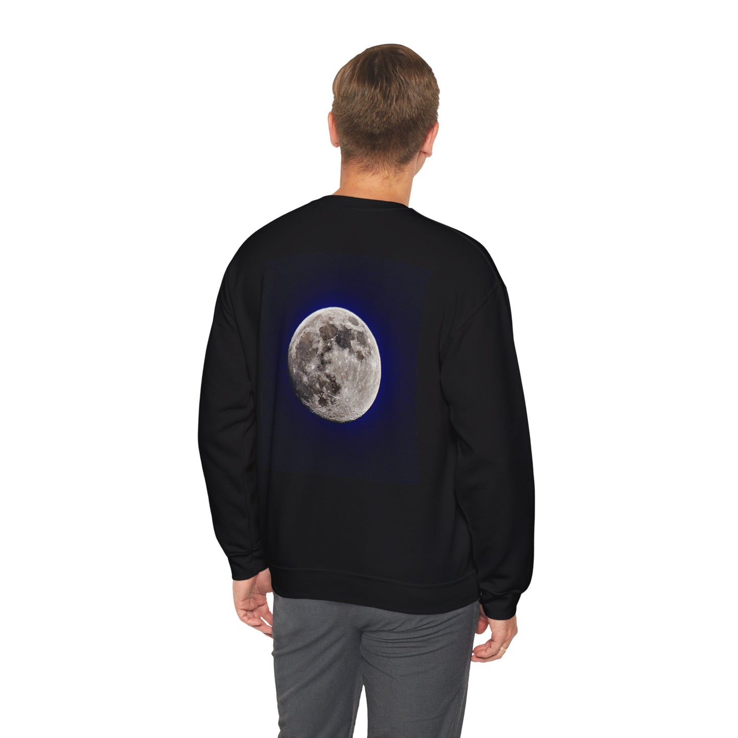 Moon Phase Crewneck Sweatshirt — Front & Back Lunar Photo Print