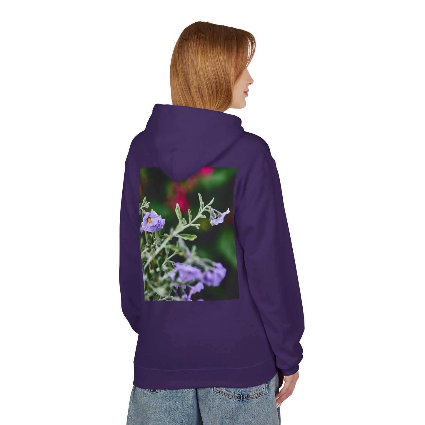 Fleece Hoodie - Native Plant Solanum umbelliferum var incanum