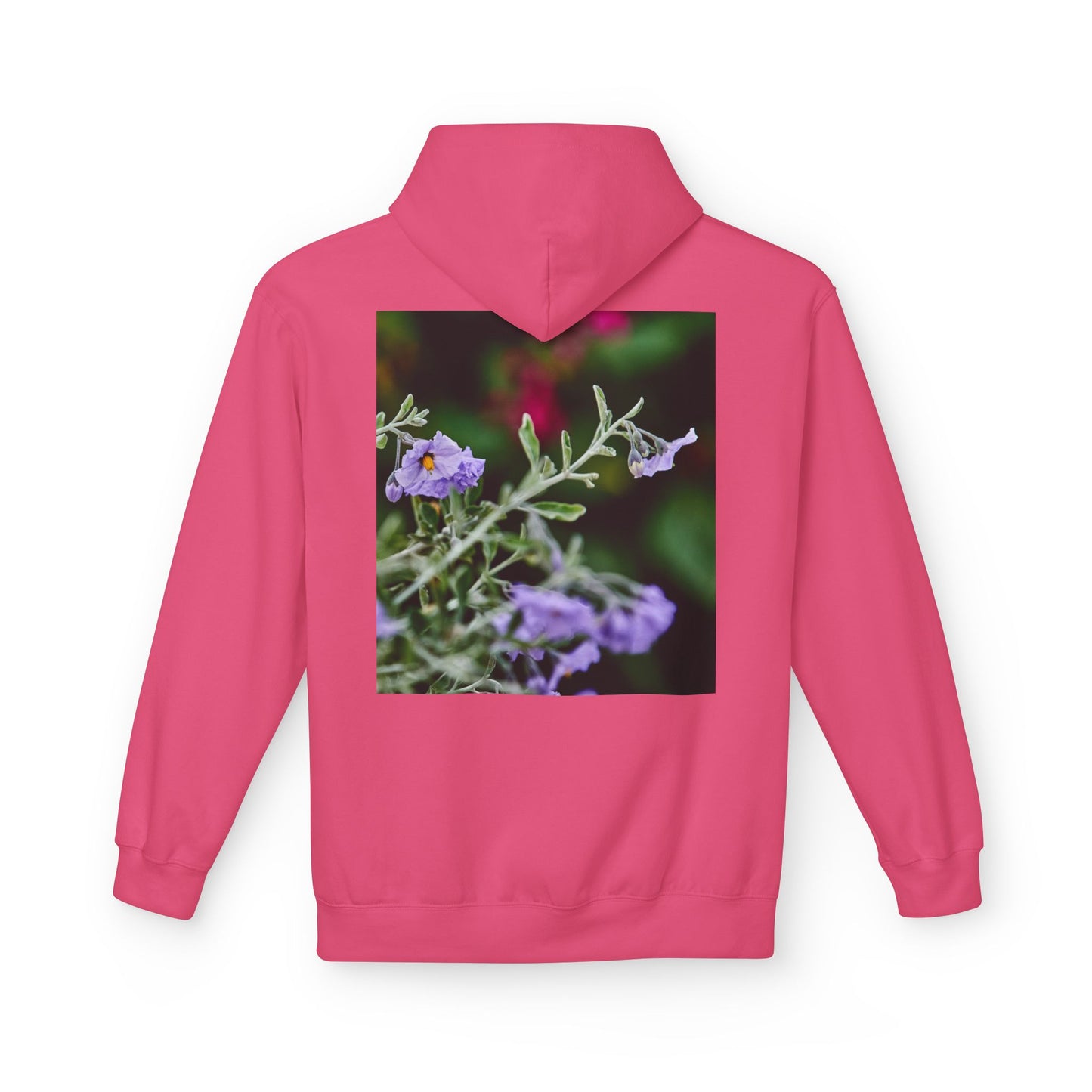 Fleece Hoodie - Native Plant Solanum umbelliferum var incanum