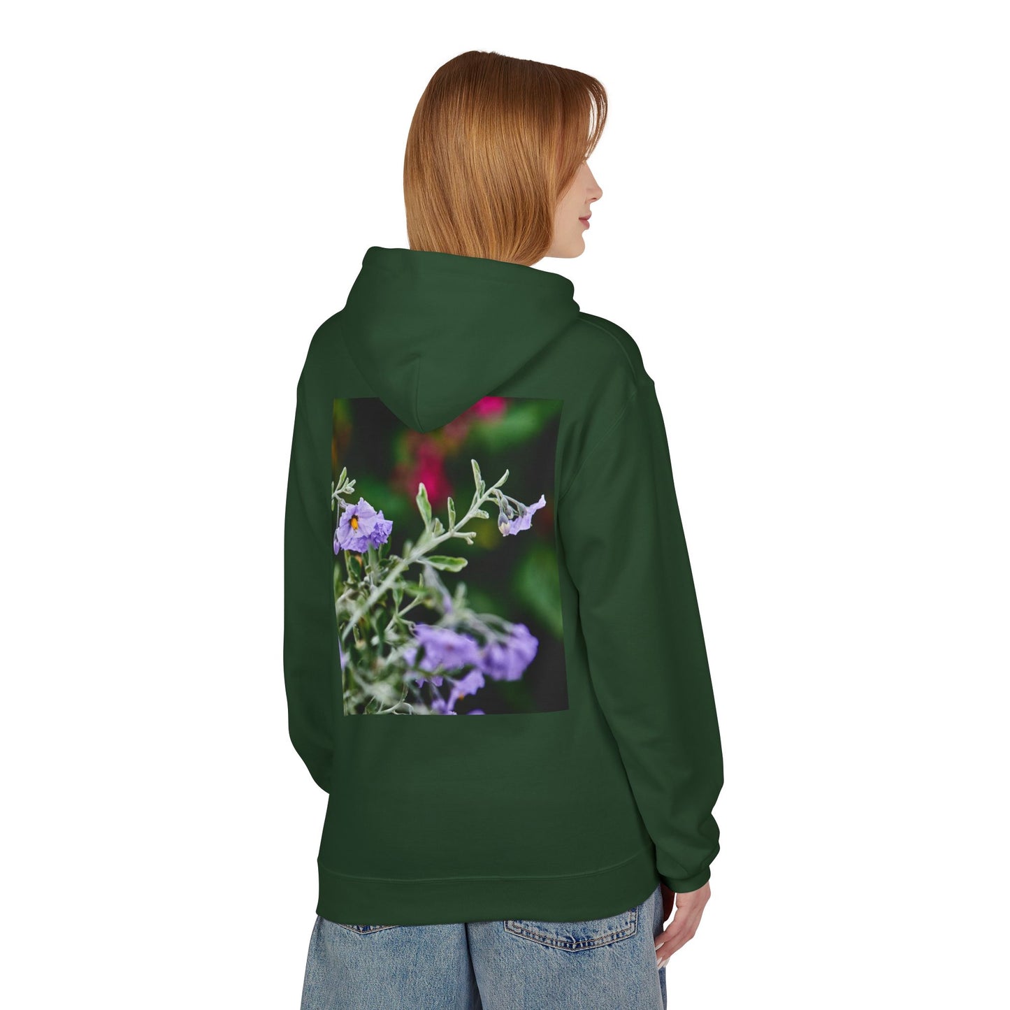 Fleece Hoodie - Native Plant Solanum umbelliferum var incanum