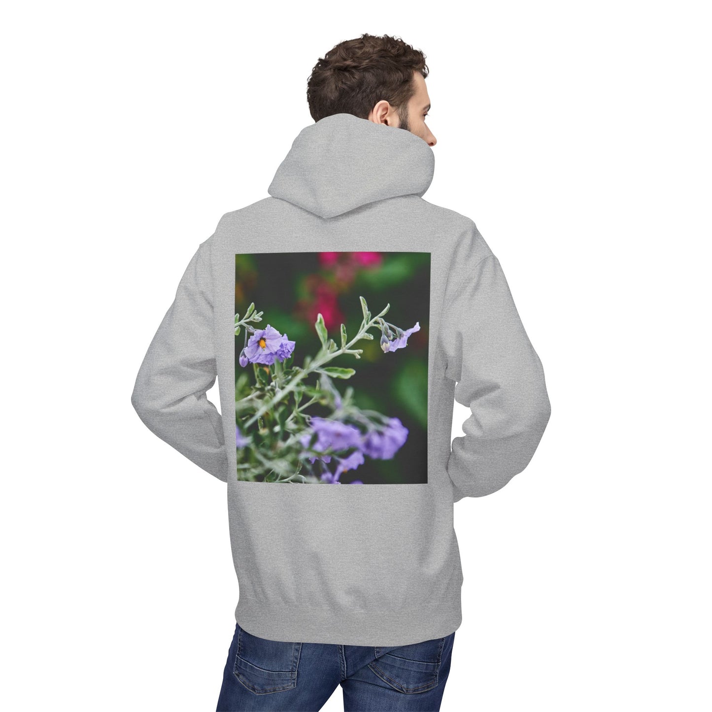 Fleece Hoodie - Native Plant Solanum umbelliferum var incanum