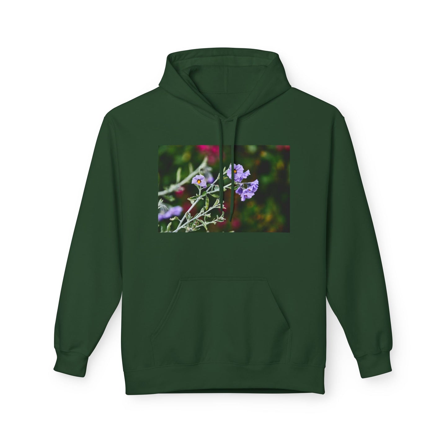 Fleece Hoodie - Native Plant Solanum umbelliferum var incanum