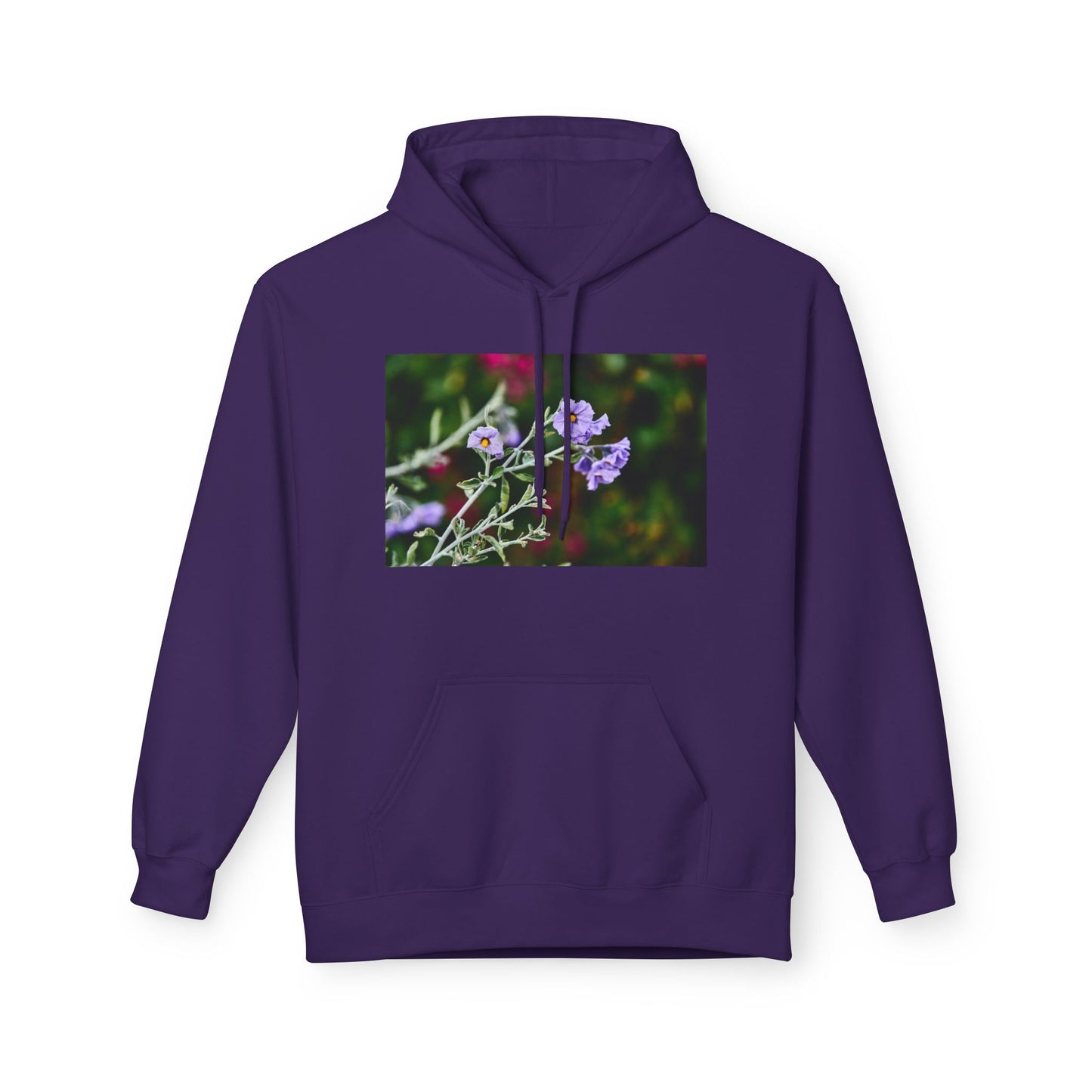 Fleece Hoodie - Native Plant Solanum umbelliferum var incanum