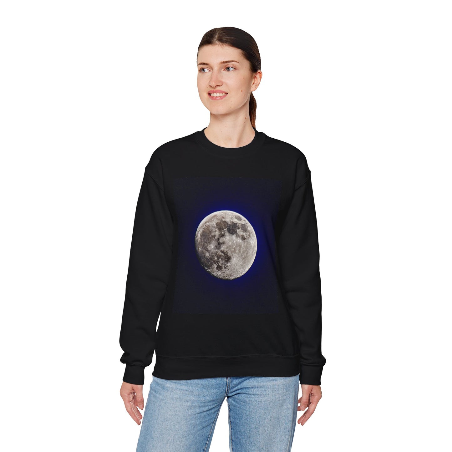 Moon Phase Crewneck Sweatshirt — Front & Back Lunar Photo Print