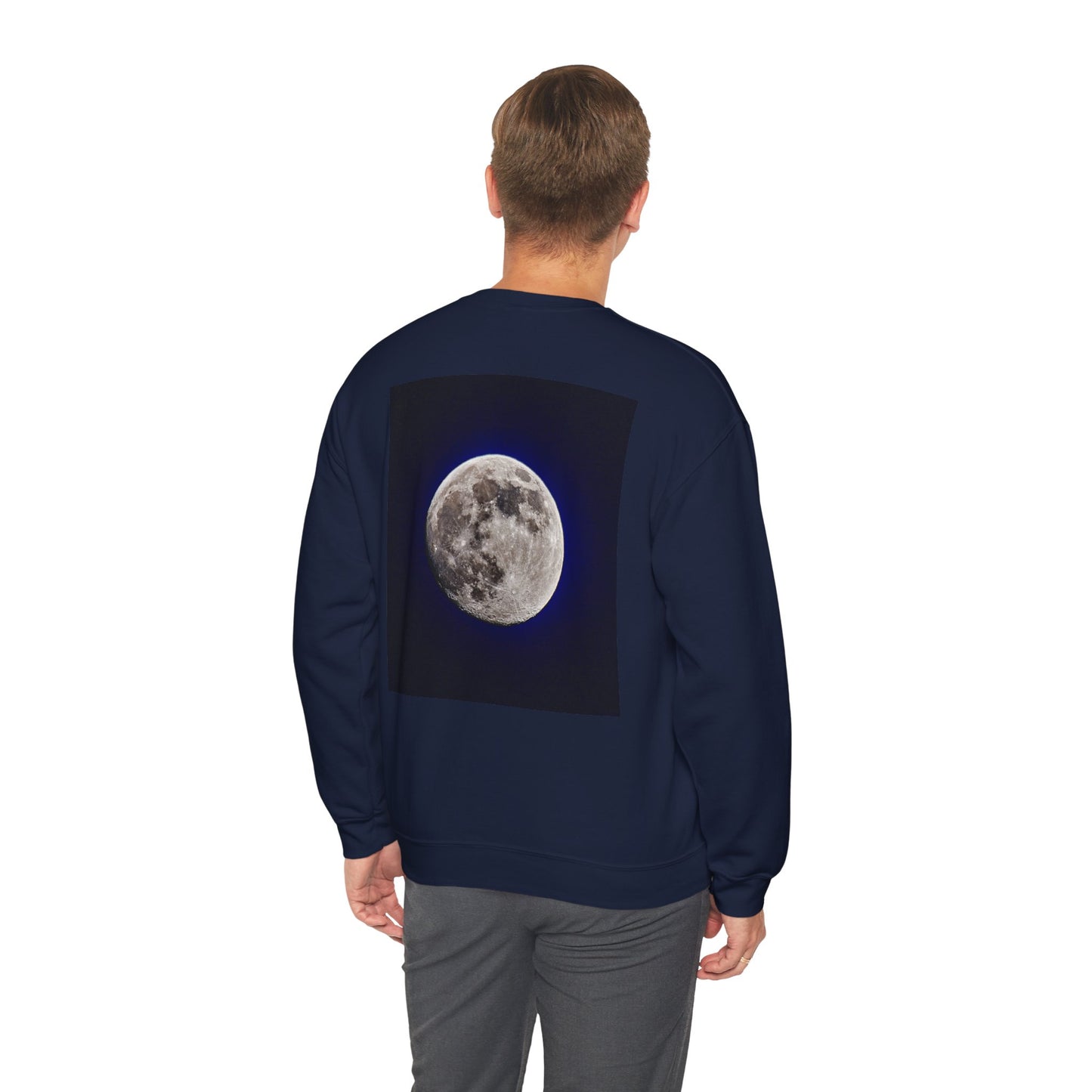 Moon Phase Crewneck Sweatshirt — Front & Back Lunar Photo Print