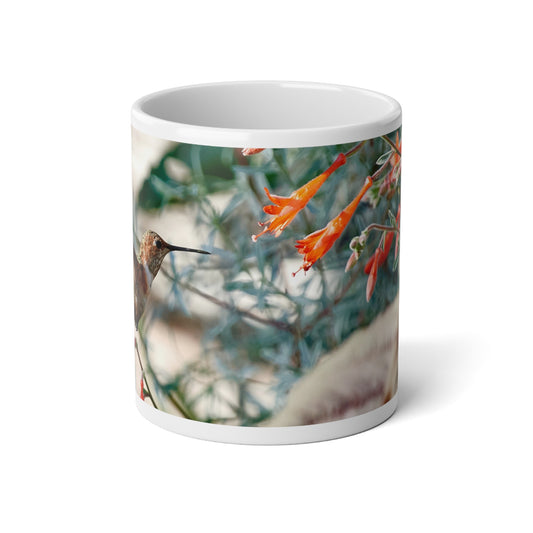 Mug - Hummingbird Drinking from Catalina Fuchsia Garden Photo Print 20oz