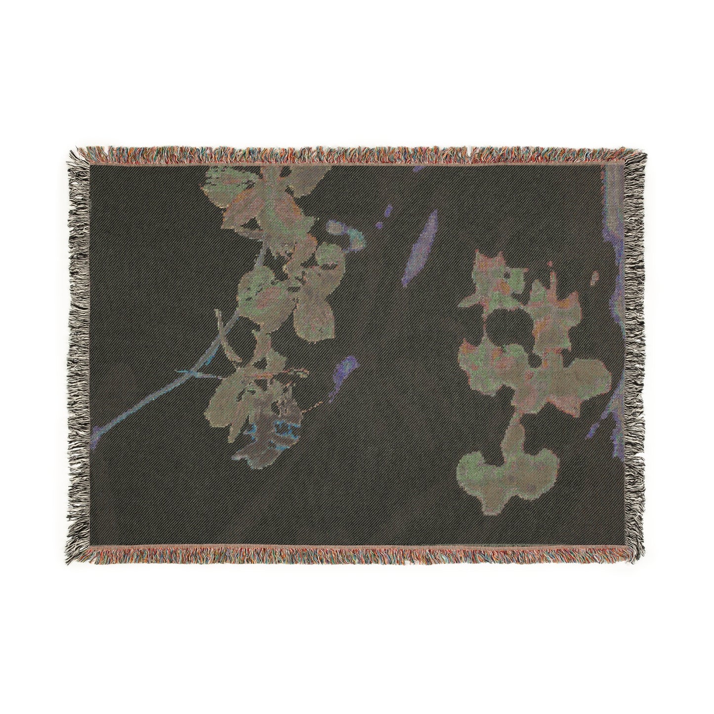 Woven Blanket - Bumble Bee on Purple Larkspur Garden Photo