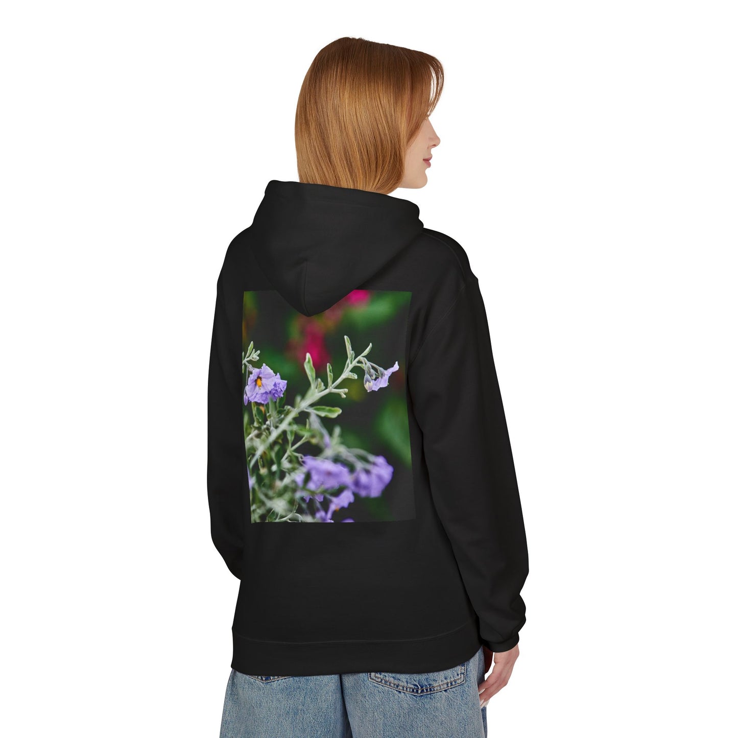 Fleece Hoodie - Native Plant Solanum umbelliferum var incanum