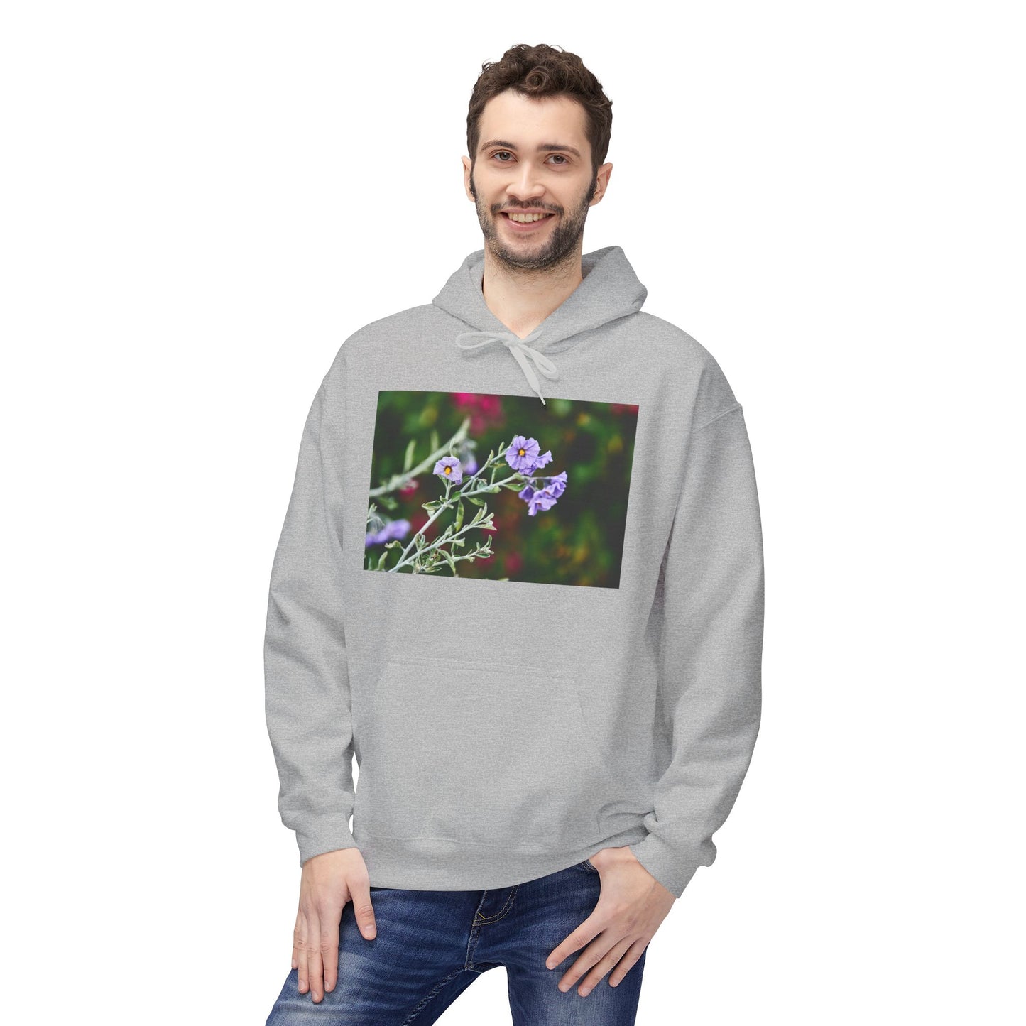 Fleece Hoodie - Native Plant Solanum umbelliferum var incanum