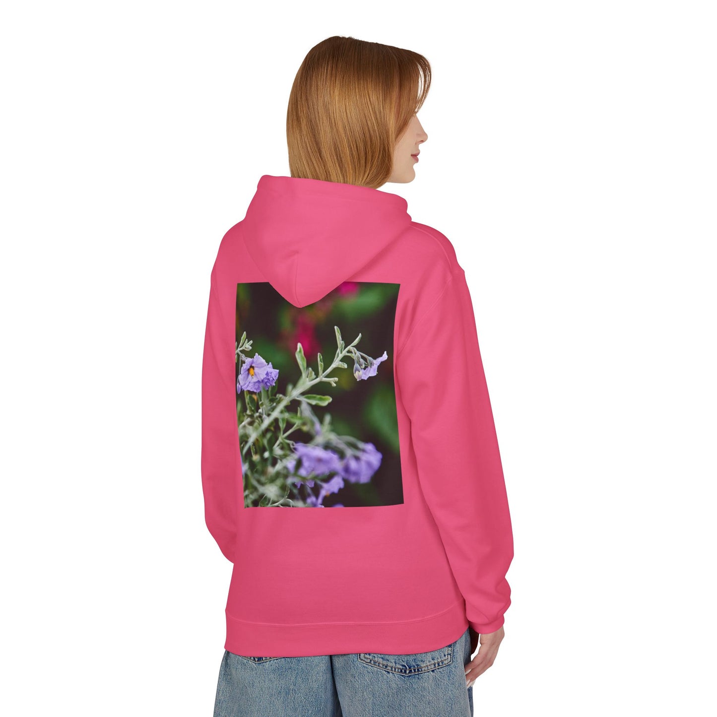 Fleece Hoodie - Native Plant Solanum umbelliferum var incanum