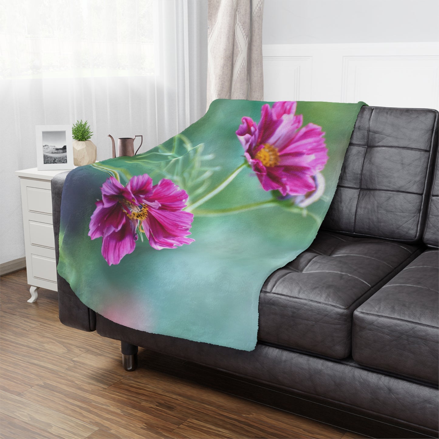 Minky Blanket - Honey Bee on Cosmos Organic Garden Design