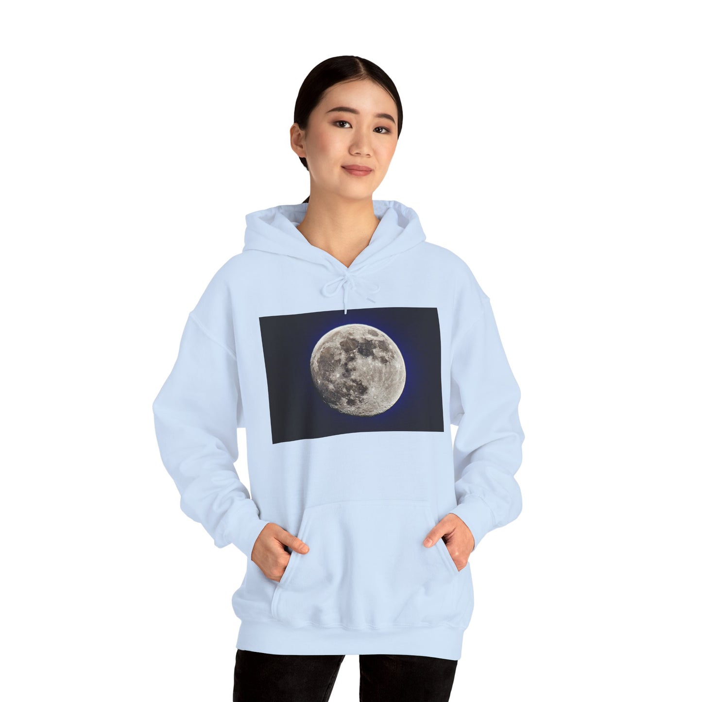 95% Illuminated Moon Photo Hoodie — Authentic Moon Photograph Sweatshirt