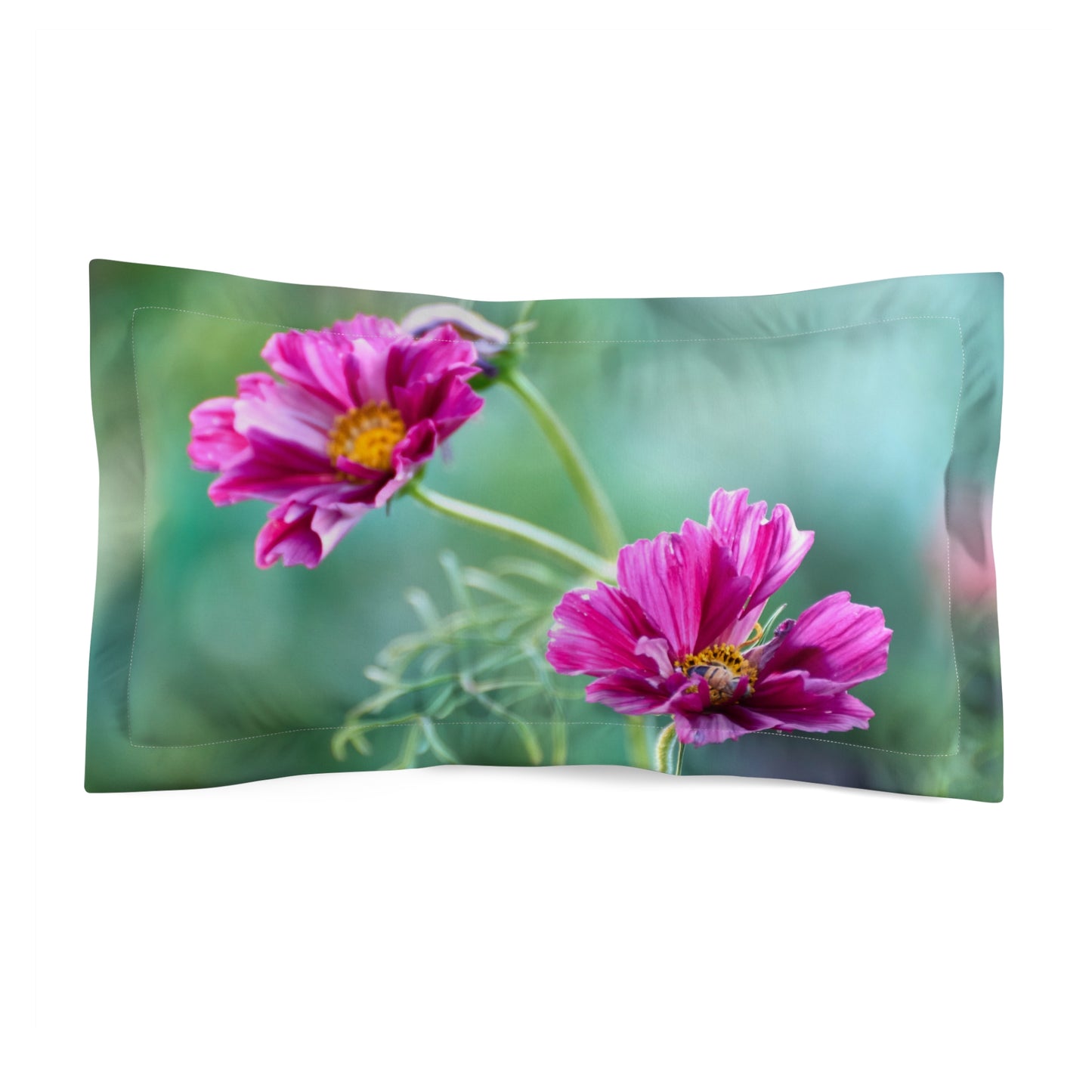 Pillow Sham - Cosmo Plant with Bee and Flowers Design