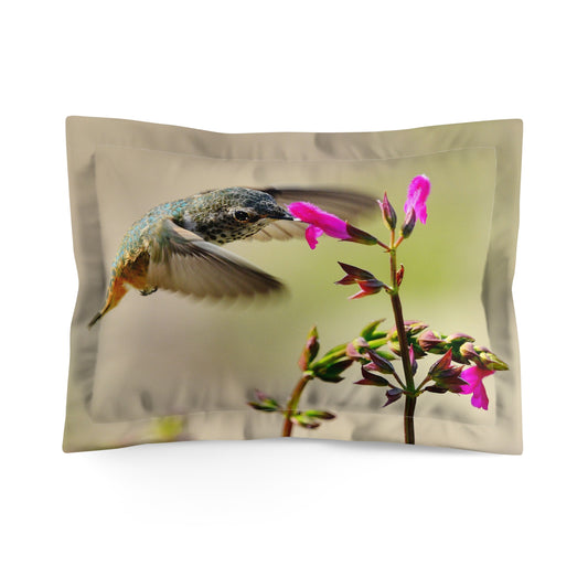 Pillow Sham - Hummingbird and Sage Flower Photo Print