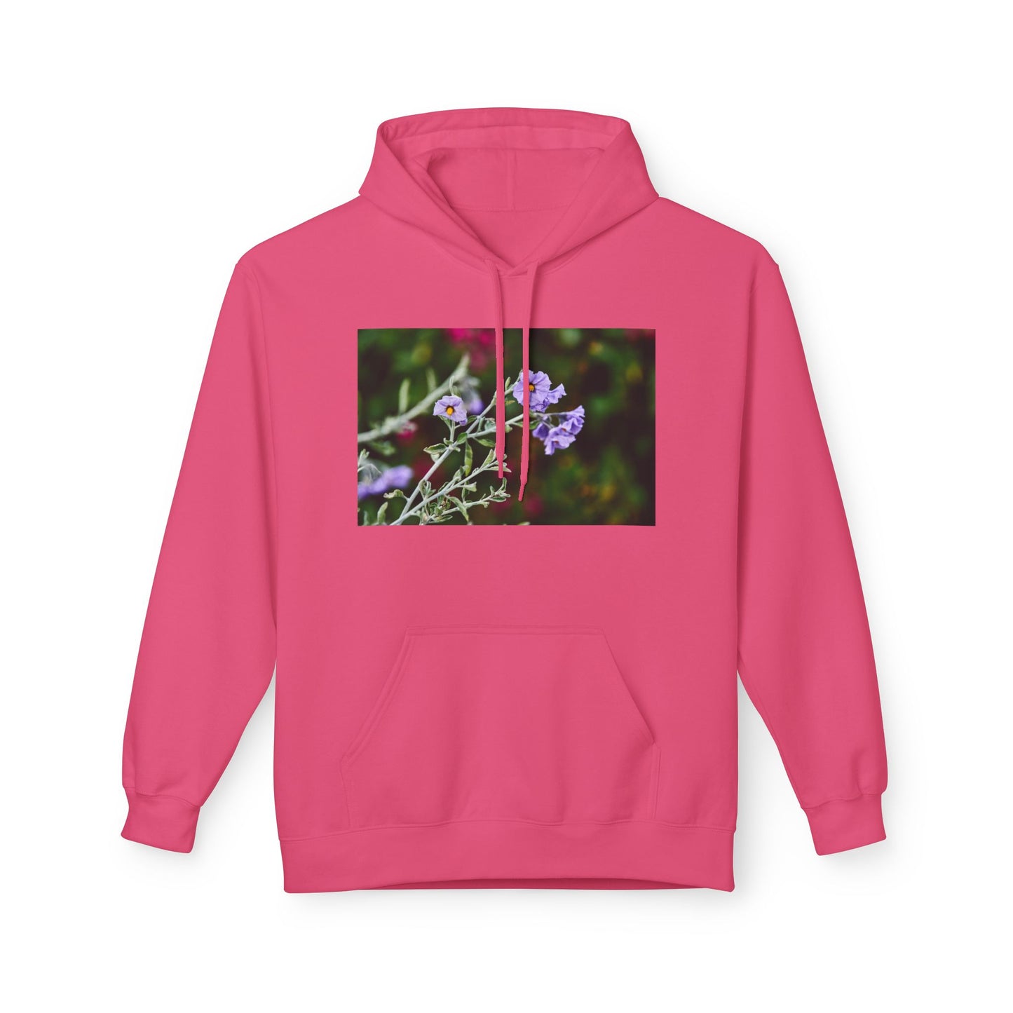 Fleece Hoodie - Native Plant Solanum umbelliferum var incanum